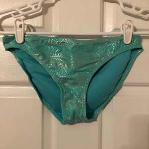 Teal with gold Aztec Print Bikini Bottoms